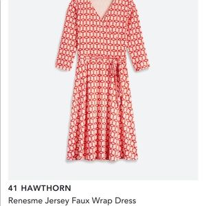 41 Hawthorn Orange Renesme Faux Wrap Belted Dress